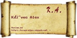 Köves Alex névjegykártya