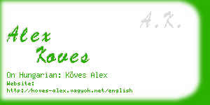 alex koves business card